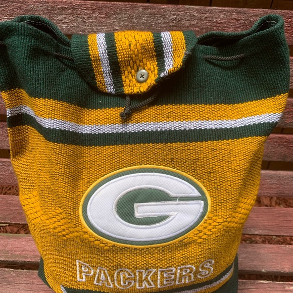Green Bay Packers Embroidered Knit Backpack / Tote - Picture 3 of 7